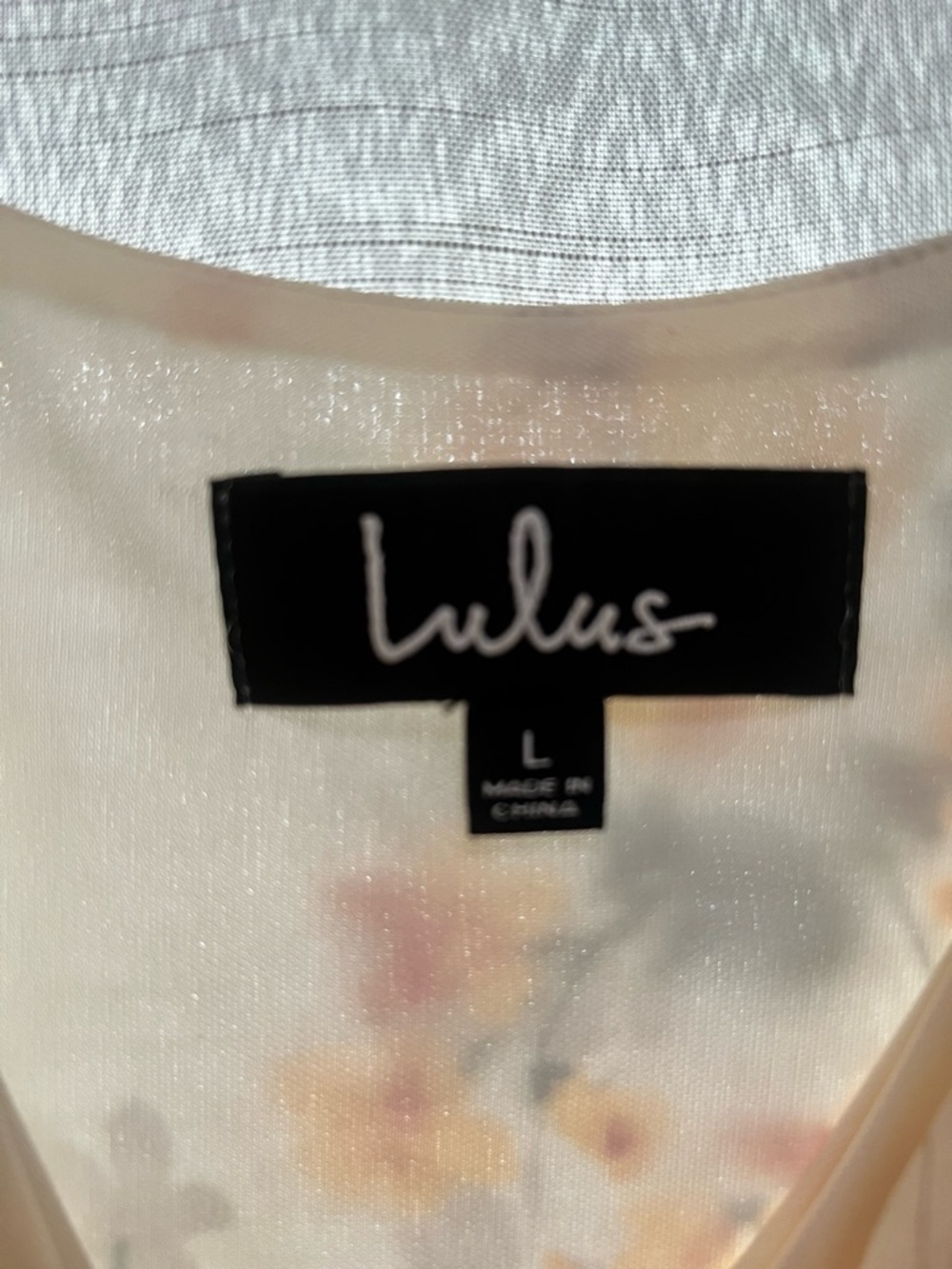 Lulus Cream Floral Chiffon Maxi Dress Wedding Guest Size L NWT - Picture 5 of 9